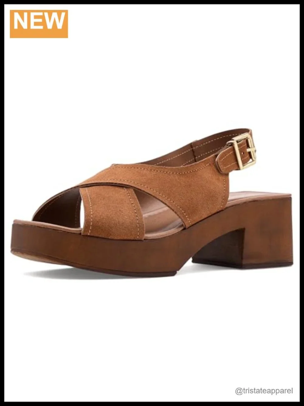 Suede Slingback Block Heel Open Toe Cushioned Sandals